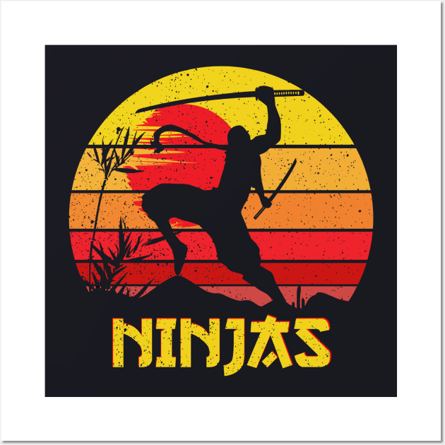 Ninja Retro Vintage Wall Art by DARSHIRTS